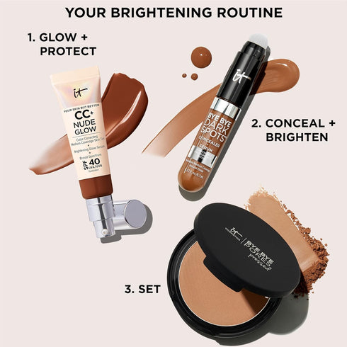 IT Cosmetics Bye Bye Dark Spots Concealer + Brightening Serum – 2% Niacinamide, Hyaluronic Acid & Caffeine - Medium Coverage, Natural Finish, All ...