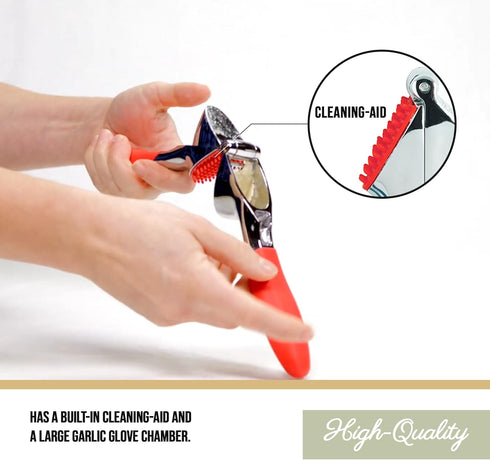 Trudeau Garlic Press - Effortless Garlic Crusher with Built-In Cleaning Aid, Large Garlic Chamber, Comfortable Ergonomic Handle, BPA-Free & Dishwa...