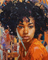 African American Girl Oil Painting Paint by Number Kits 16 x 20 inch Canvas Abstract Graffiti Women Afro Girl DIY Painting for Kids Students Adult...