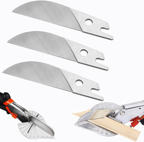 Miter Shears Replacement Blade 3PCS,SK5 Steel Spare Blade for Quarter Round Cutting Tool,Angular Cutting Moulding Blade,3PCS Multifunctional Shoe ...