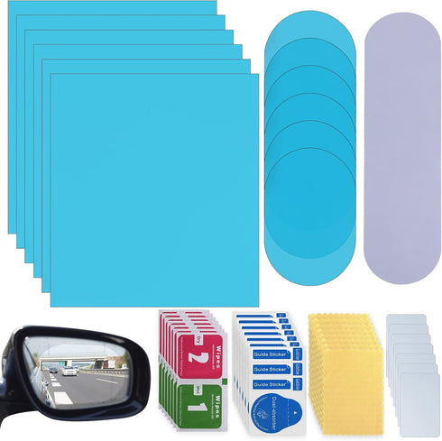 20 Pack Car Rearview Mirror Film,Anti Fog Anti Scratch Interior Rearview Mirror Anti Glare Film Waterproof HD Nano Clear Protective Sticker Film f...