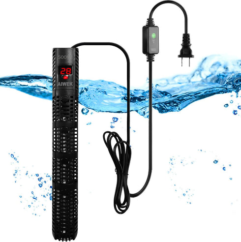 Aquarium Heater 50W 100W 300W 500W Upgraded Fish Tank Heater with Leaving Water Automatically Stop Heating and Advanced Temperature Control System...
