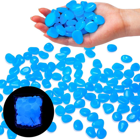100 Pcs Glow in The Dark Rocks Glow in The Dark Pebbles Outdoor Fish Tank Rocks Aquarium Gravel Luminous Stones for Walkway Succulent Plant Decor ...