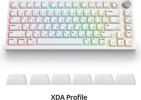 Owpkeenthy 128-Key Japanese White PBT keycaps Custom Minimalist 75 Percent XDA Keycap Set for 60% 65% 75% Fullsize MX Switches MAC Mechanical Keyb...