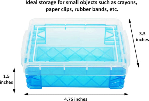 Advantus Crafts Storage Studios Super Stacker 6-Pack of Crayon Box 1.5 x 3.5 x 4.75 inches; Set Comes In Random Color Combinations of Blue, Clear,...