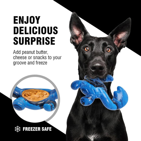 Dog Toys for Aggressive Chewers,Nylon Crab Durable Dog Toy for Medium Large Dogs, Bacon Flavor Interactive Dog Toys for Boredom,Blue...