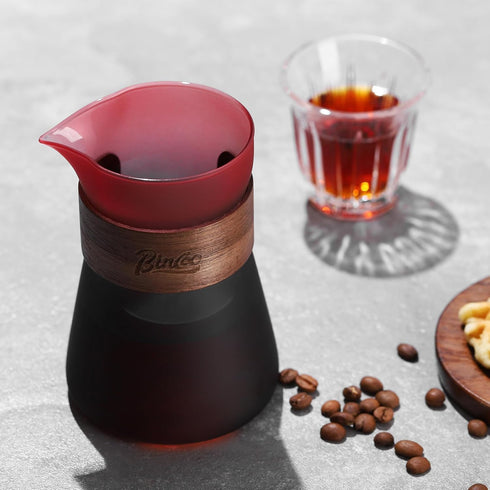 Bincoo Pour Over Coffee Maker Holds 4 Cups, 16.9oz Coffee Dripper Borosilicate Glass Coffee Carafe Brewer,Permanent Resuable Removable Coffee Serv...