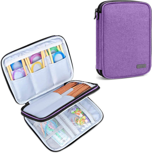 LUXJA Knitting Needles Case(up to 8 Inches), Travel Organizer Storage Bag for Circular Needles, 8 Inches Knitting Needles and Other Accessories(NO...