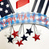 Metal Hanging Americana Fireworks Sign Patriotic Wall Decor American Flag Hanging Metal Star Wreath 4th July Garden Yard Signs Independence Day In...
