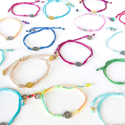 My Saint My Hero Benedictine Blessing Bracelets – Handwoven Spiritual Protection with Medals Hand-Cast In Italy at Sacred Site...