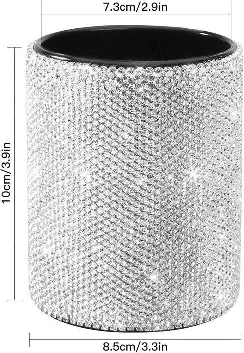OTOSTAR Bling Crystal Makeup Brush Holder Organizer Storage Cosmetic Tools Eyebrow Pencil Eyeliners, Multifunctional Handcrafted Rhinestones Pen H...