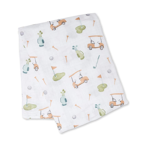 Lulujo Baby Cotton Muslin Swaddle Blanket, 47 x 47-Inch, Golf...