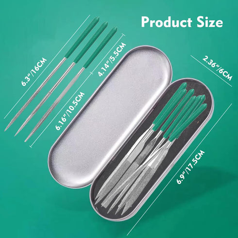 Millousong Hand File Set,Diamond Needle Files 6.3' /10 Shapes for Metal,Plastic,Wood,3D Printer Basic Suite for home and office with box...