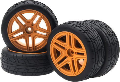 OD2.75'' 12mm Hex Hub Wheel Rims Nylon & Rubber Tires Compatible with HSP Tamiya HPI Kyosho Traxxas WLtoys 1/10 1/12 On-Road Touring Car,Wltoys 14...