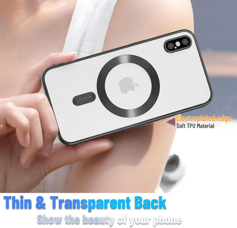 Magnetic for iPhone X Case for iPhone Xs Case,Electroplated Clear Slim iPhone X/iPhone Xs Case with Camera Protection,Shockproof iPhone X/iPhone X...