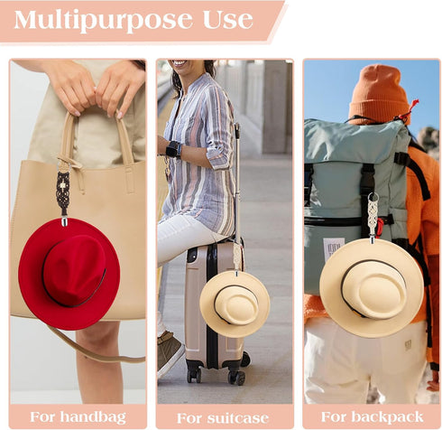 3 Pcs Hat Clip for Travel on Bag, Knitting Hat Holder Cap Clip for Bag Multifunctional Duckbill Hat Clip for Travel on Bag, Women's Travel Accesso...