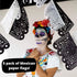 Dia de Los Muertos Decorations, Day of The Dead Banner, Black Mexican Banner 5 Pack|Tissue Paper|White and Black Skulls...