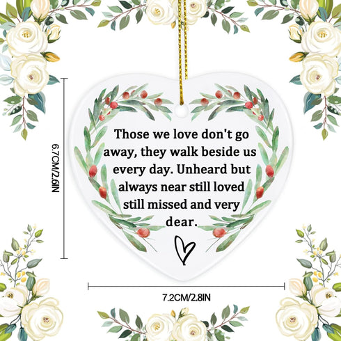 Memorial Ornament Ceramic Heart Shaped Memorial Gift for Loss of Loved One, Sympathy, Condolence, Bereavement, Grief, Mother, Father, Memorial Day...