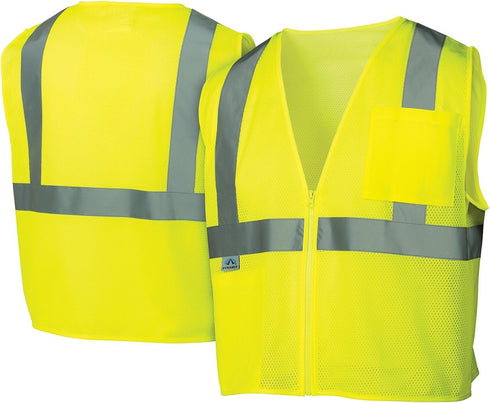 Pyramex RVZ21 Series Safety Vest Class 2 Economy Vest Hi Vis Lime Medium...