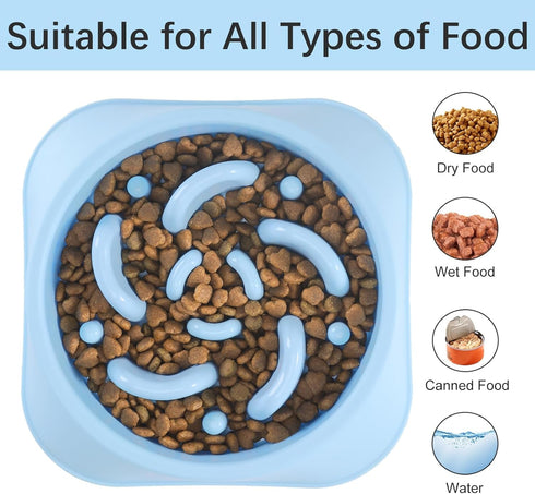 MateeyLife Slow Feeder Dog Bowls 2PCS, Anti-Choking Puzzle Dog Food Bowls, Anti-Slip Interactive Dog Feeding Bowls Slow Down Eating, Bloat Stop Ma...