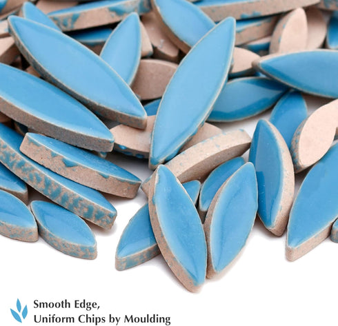 Petal Mosaic Tiles for Crafts, 200g Flower Tiles Pieces for Mosaic Craft Supplies,DIY Mosaic Outdoor Decor(Sky Blue)...
