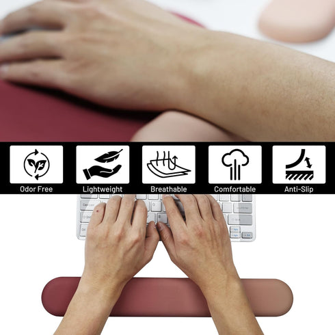 Keyboard Wrist Rest - Sets of Hand Pads for Computer or Office, Ergonomic Mouse Pad with Wrist Support, Padded Mouse Pad Set, Desktop Wrist Rest, ...