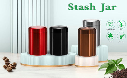 Yesland 8 Pack Smell Proof Containers, 1.7 oz Aluminum Storage Jar Portable Airtight Container Bottle, Mini Tea Tins for Spices, Coffee, Teas, Her...