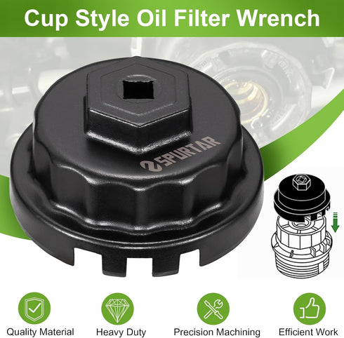 Spurtar Oil Filter Wrench for Toyota Oil Filter Tool Oil Filter Cap Wrench Removal Tool 64mm for Lexus, Camry, 4 Runner, Tundra 2.5-5.7L Engine...