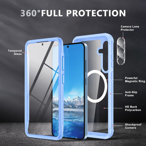 Hekodonk for Galaxy A35 5G/A55 5G Case,Compatible with MagSafe,Built-in 9H Tempered Glass Screen Protector & 2X Camera Lens Protector Full Body Sh...