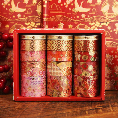 YUBBAEX Splendid Gold Washi Tape Set Embroidery Pattern Foil Decorative Tapes for Arts, DIY Crafts, Journal Supplies, Planners, Scrapbook, Gift Wr...