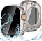 Goton 2 in 1 Privacy Waterproof Case for Apple Watch Ultra/Ultra 2 Screen Protector 49mm, Front Anti Spy Tempered Glass Face Cover + Back Bumper f...