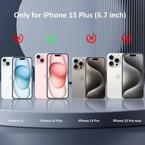 Case for 15 Plus Phone Case with Camera Cover and Kickstand Heavy Duty Protection 15 Plus Phone Case Cover for iPhone 15 Plus -Blue...