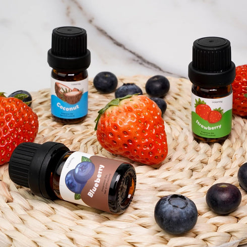 Fruity Fragrance Oil for Candle & Soap Making, Holamay Premium Essential Oils 5ml x 10 - Coconut, Strawberry, Mango, Pineapple, Summer Aromatherap...