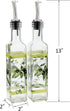 CEDAR HOME Olive Oil Bottle Set Glass Dispenser Vinegar Cruet 17oz. with Stainless Steel Leak Proof Pourer Spout for Cooking or Salad Dressing, Gr...
