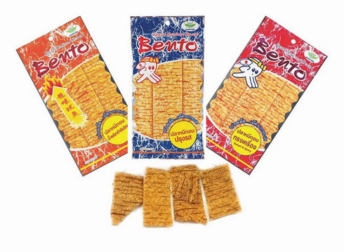 Bento Bake Seasoned Squid & Surimi Seafood Thai Snack Choose from 3 Flavors 5 gram (Pack of 24)...