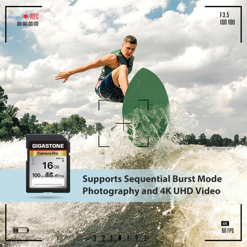 Gigastone 16GB SD Card V10 SDHC Memory Card High Speed Full HD Video Compatible with Canon Nikon Sony Pentax Kodak Olympus Panasonic Digital Camer...