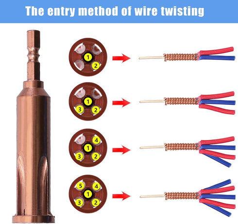 Universal Wire Twisting Tool, Wire Stripper and Twister, Quick Connector Twist Wire Tool for Electrician by Drill Drivers or Manually 2.5-4 Square...