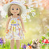 Emily Rose 14 Inch Doll Lovely Spring/Summer Chiffon Easter Dress with White Hat | Compatible with American Girl Wellie Wishers | 14-in Doll Cloth...