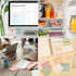 EOOUT Transparent Sticky Notes, 6 Pads 3x3 Inch, 6 Colors Pastel Clear Self-Adhesive Waterproof Translucent Sticky Notes, 300 Sheets, for Bible Ta...