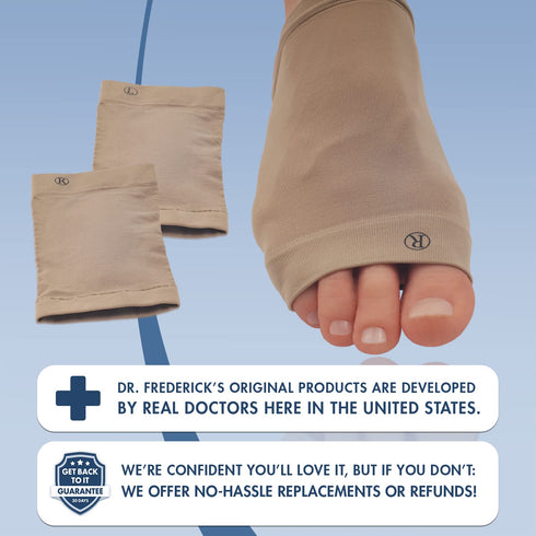 Dr. Frederick's Original Arch Support Sleeve Set - 2 Pieces - Soft Gel Sleeves for Flat Foot Pain - Arch Support - Plantar Fasciitis Pain Relief -...