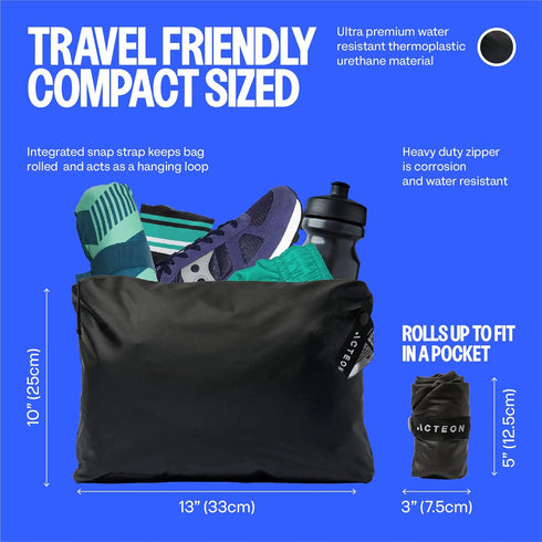 Acteon Wet Dry Gym Bag, Large Travel Water-Resistant Swimsuit & Clothes Organizer, Foldable Pocket Sized Pool, Beach Workout Bags, Fit for Men, Wo...