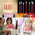 12 Count Long Thin Red Birthday Cake Candles in Holders for Birthday Wedding Party Cupcake Decorations Tall Candle...
