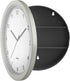 Wall Clock Safe - 10-Inch Battery-Operated Analog Timepiece with Hidden Shelf Storage for Secret Compartment Items and More by Stalwart (Silver/Wh...