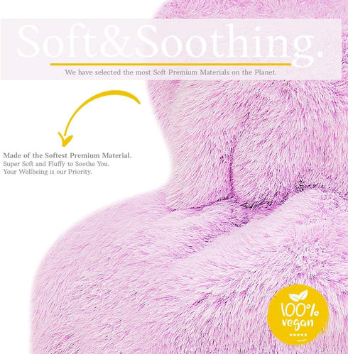 Hot Water Bottle with Soft Cover - 1.8L Large - Classic Hot Water Bag for Pain Relief, Neck and Shoulders, Feet Warmer, Menstrual Cramps, Hot and ...