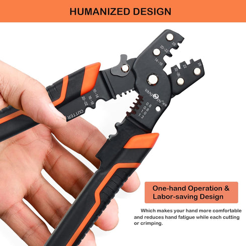 Wire Stripper Crimper Pliers Set for AWG 10-22, 2 PCs Wire Stripping Crimping Tool, Wire Strippers with Wire Cutter for Stripping Solid Wires, Cri...