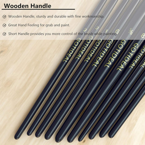 GOTIDEAL Paint Brush Set, 10 Pcs Round Pointed Tip, Small Nylon Hair Brushes for Acrylic, Oil and Gouache?Body, Face Nail Art and Rock Painting, P...
