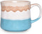 Bosmarlin Large Ceramic Coffee Mug, Big Tea Cup, 7 Colors to Choose, 21 Oz, Dishwasher and Microwave Safe, 1 PCS (Blue&White)...