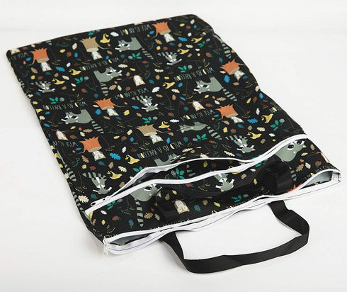 Large Hanging Wet/Dry Cloth Diaper Pail Bag for Reusable Diapers or Laundry (Raccoon)...