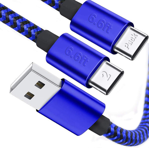 Fast Charger Cable for Motorola One Action/Macro/Vision/Zoom/Hyper/Power/Fusion+/5G Ace UW, (2Pack, 6.6Ft) Nylon Braided Charging Cord for Moto G5...