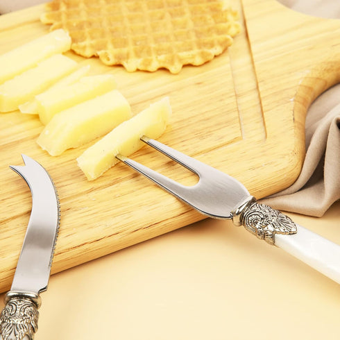 4-Piece Cheese Knive Set With Gift Box Stainless Steel Knife With Pearl Handle,Suitable For Parties And Festivalsfor Charcuterie Boards Accessorie...